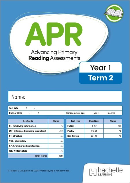 Advancing Primary Reading Assessments, Year 1 Term 2, 10pk