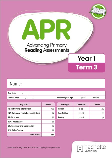Advancing Primary Reading Assessments, Year 1 Term 3, 10pk